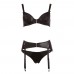 Cottelli Wet Look Black Bra Set