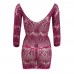 Mandy Mystery Purple Sheer Lace Dress One Size 8 to 14 UK