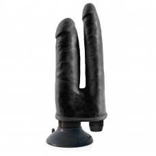 King Cock Vibrating Double Penetrator Black