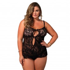 Leg Avenue Stretch Lace KeyHole Chemise Plus Size