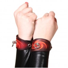 House Of Eros Dark Red Swirl Cuffs