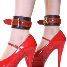 House Of Eros Red And Black Tribal Hard Ankle Cuffs
