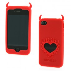 Hustler Silicone iPhone 4 And 4s Red Horny Heart Case