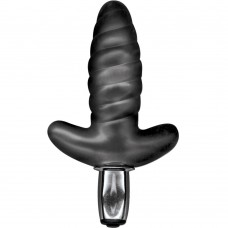 Velvet Kiss Collection Liquorice Twist Black Vibrating Butt Plug